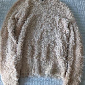 Banana Republic Pink Crewneck Fuzzy Sweater